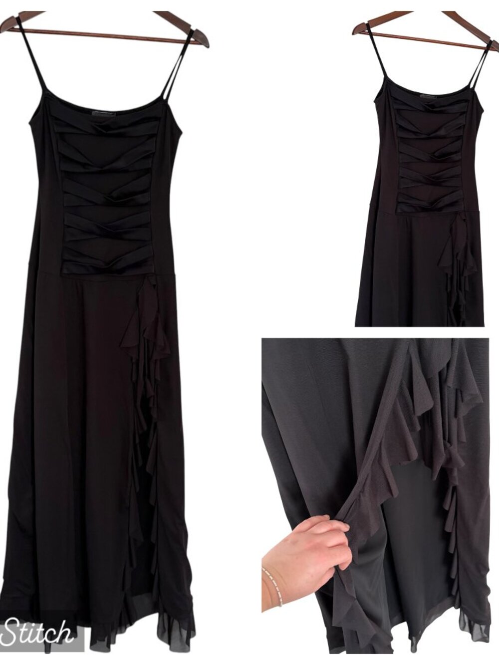 Y2K Bad Girls by Bahiye Maxi Dress Gown One Size Black Corset Ruffles Vamp Goth